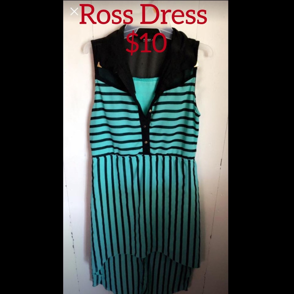 TEAL/Black stripe dress